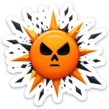 
A bright orange book with a black, rebellious emblem explosion,bold X with a edgy texture, exuding energy and pure, unapologetic confidence. sticker