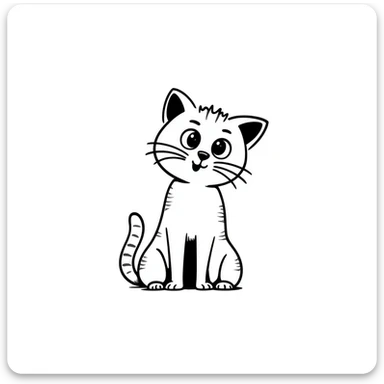Simple cat sketch with pointy ears sticker