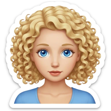Mom with curly blonde hair and blue eyes  sticker