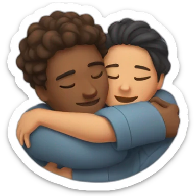Couple hug during sleeping  sticker