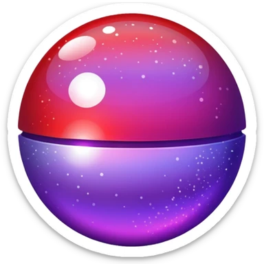 color gradient between red and purple glitter ball sticker