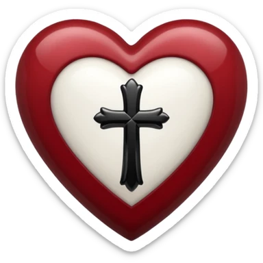 heart with black gothic cross sticker