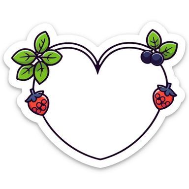 heart shape made out of berries sticker