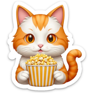 Gato comendo pipoca sticker