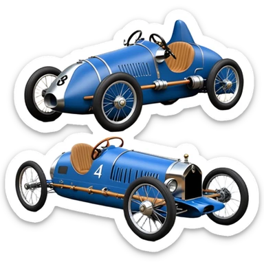  1949 luxury racing Mandalorian Rolls Royce lowered powerful 4 cylinder engined racing cyclekart with advanced rugged 4 wheel independent suspension, power steering, disc brakes and small leather covered steering wheel  sticker