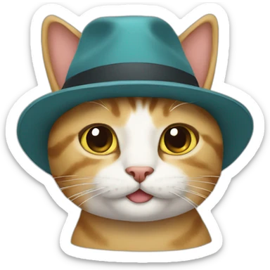 cat wearing a hat sticker