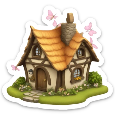 fairy cottage sticker