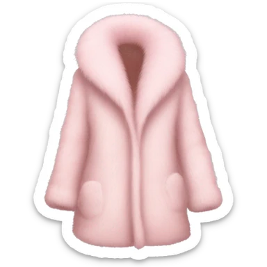 Long pale pink Pink fur coat sticker