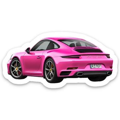 New porsche 911 pink sticker