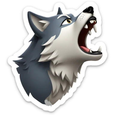  Wolf howling at noon sticker