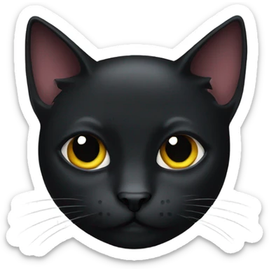 Black cat with a smug face sticker