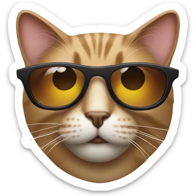 Cat with sunglasses sticker