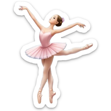 Icon for Ballet: a theater stage with silhouette of a ballerina in an elegant pose, surrounded by spotlight and stage lights. The icon should convey the grace and beauty of ballet, with focus on the dancer and the dramatic lighting. Transparent background. sticker