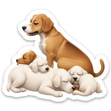 Dog giving birth sticker