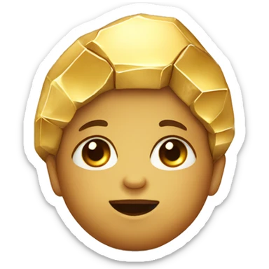 gold nugget with a cute Baby face sticker