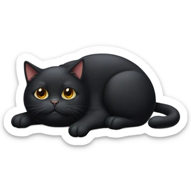 fat black cat sticker