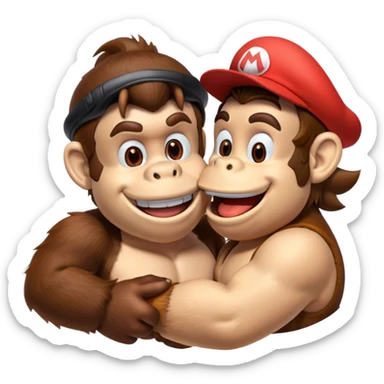 donkey kong kiss mario sticker
