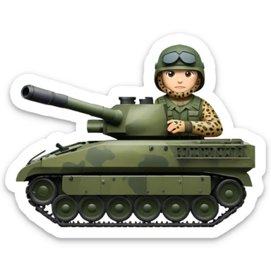 Leopard 2A7 (2021) – Cinematic-realistic Leopard 2A7 tank, its sleek, dark-green camo frame moving through a dense forest. The tank commander peers through binoculars as the 120mm gun elevates slightly, its thick armor reflecting the flickering light of an overcast sky, while rain drips off its reinforced turret. sticker