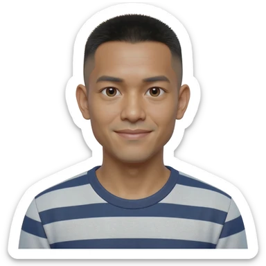 Filipino man at 25 years old fade hair cut  sticker