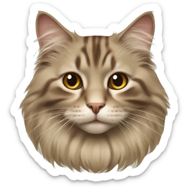 Norwegian Forest Cat in beige brown sticker