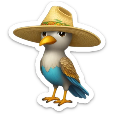Un pájaro con sombrero de copa  sticker