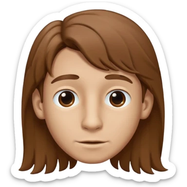 Make a emoji of a person with light skin with long nose hair that goes down like 2 inchis with long hair and with not that much hair and with his hair brown and who's a boy and who's nose hair goes down 2 inchis sticker