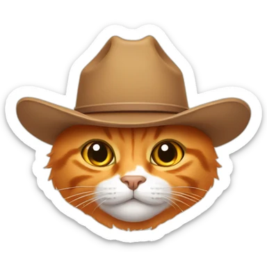 orange cats with cowboy hats sticker