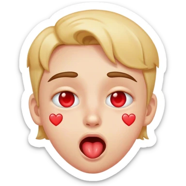 Heart eyes with drooling face  sticker