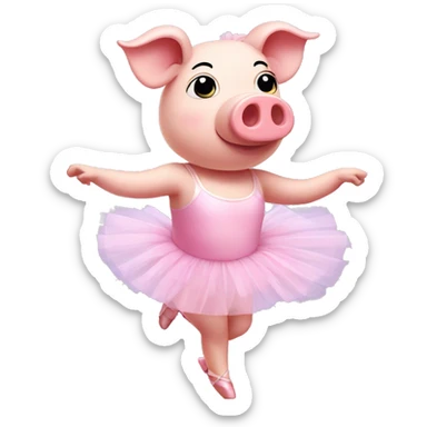 pig wearing a ballerina tutu and dancing sticker
