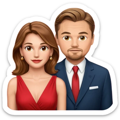 leonardo di caprio and Julia Roberts in a red dress sticker
