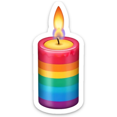 Rainbow candle sticker