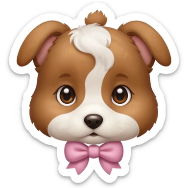 This puppy 🐶 with a bow sticker