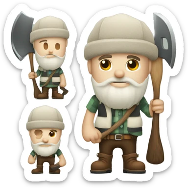 Lumberjack with axe winter sticker