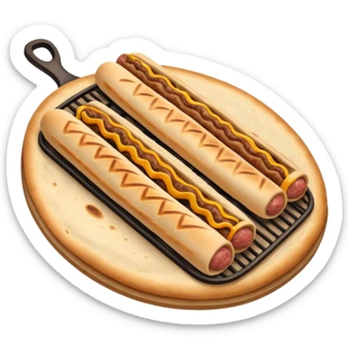 chopped sausages in flatbread sticker