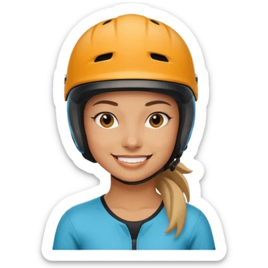BMX rider woman with helmet sticker