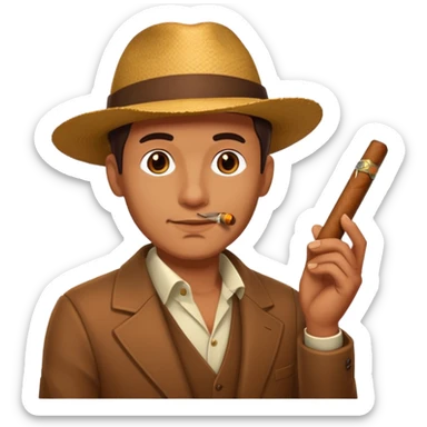 Guy face with cigar sticker