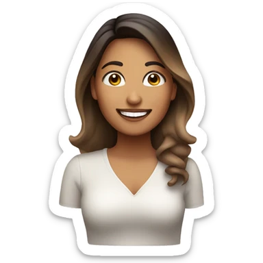 Happy Latina woman with ombré  sticker