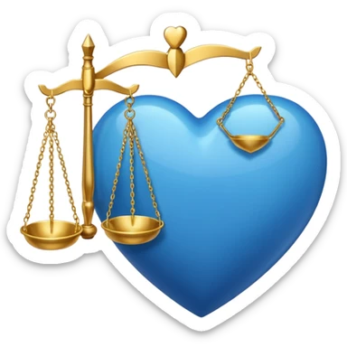 Blue heart with scales of justice sticker