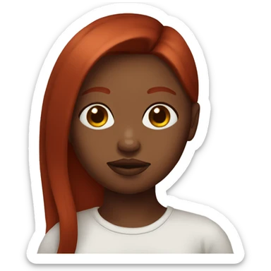 dark red head girl with a septum sticker