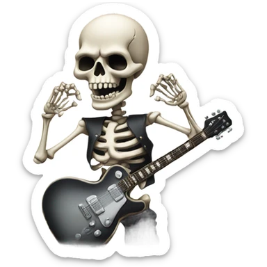 Skeleton giving the rock 'n' roll symbol with both hands sticker