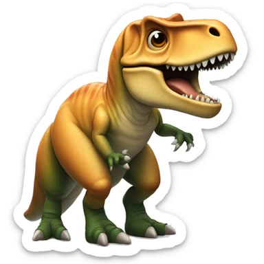 Sad T. rex trying to clap sticker