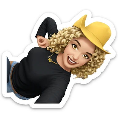 blonde girl smiling in selfie sticker