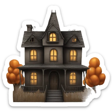 Realistic Huge Cardboard haunted house  sticker