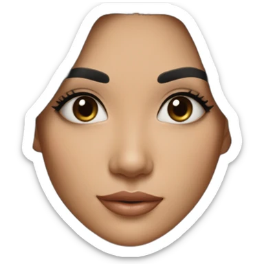 pretty woman in mid length black hair , chinita eyes, with dimples on both cheeks sticker