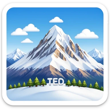make me a emoji that has the name ted writen inside of a mountain range in new zealand and have the words nz writen under neath sticker