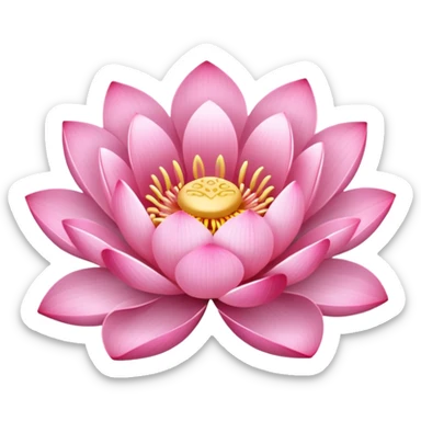 lotus flower with a pink bow on top sticker