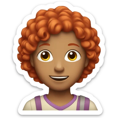 Red haired family sticker