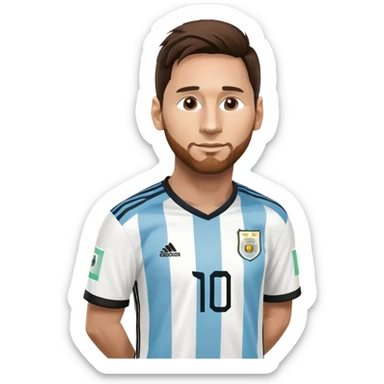 Lionel Messi soccer player in Argentina jersey number 10 sticker