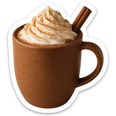 cozy hot chocolate with whipped cream and cinnamon, remove background sticker
