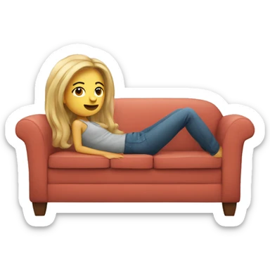 Girl in a couch sticker